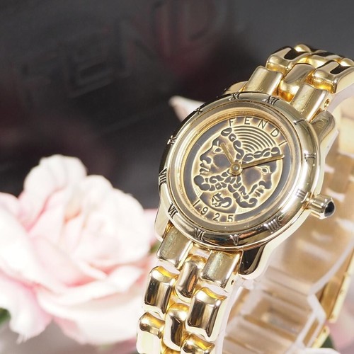 FENDI C651 Change Bezel Gold Dial Quartz Women's Watch 24mm Case With Box Used - Picture 10 of 10