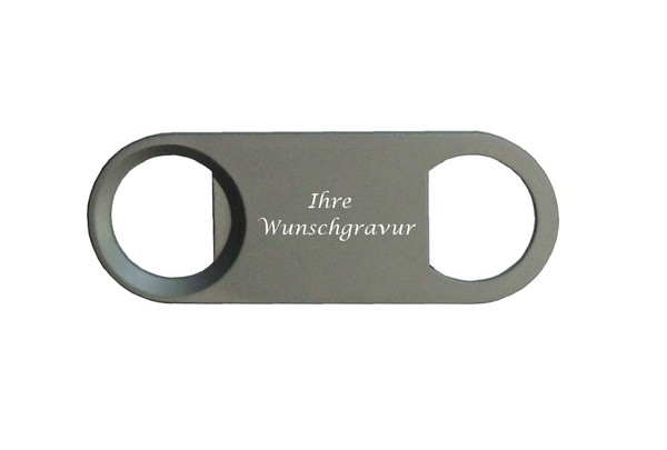 FlaschenöFfner Aus Metall Mit Gravur / Beidseitig Verwendbar / Farbe: Grau-image