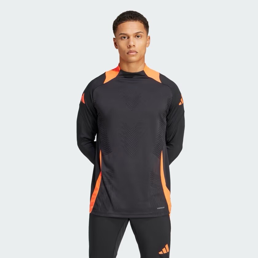 Size M- Adidas Men’s Tiro 24 Pro Training Top, Black/App Solar Red.