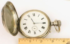 REMONTOIR MASSIVE 3" DIAL SWISS MADE POCKET WATCH 800 SILVER LIGNE DROITE 