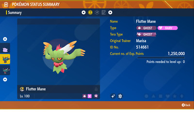 Shiny Flutter Mane 6IV Pokemon Scarlet & Violet | Fast Delivery