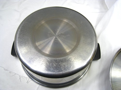 Flint EKCO 4.5 Quart Radiant Heat Core Stainless Steel Stockpot w/ Lid Vintage - Picture 9 of 9