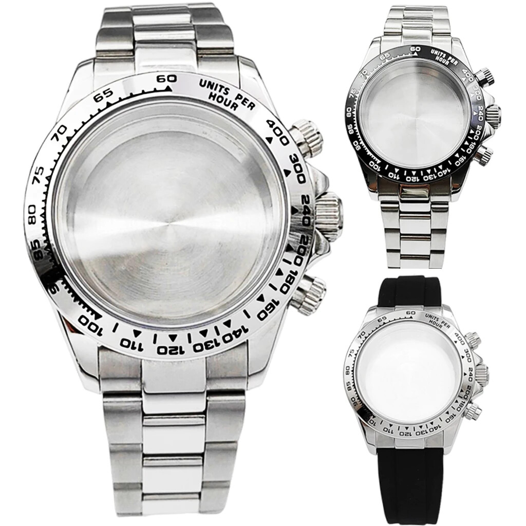 Watch Case with Strap Solid Stainless Steel  VK63 Watches Automatic Movement
