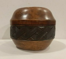 SCRIGNO, SCATOLA in LEGNO - PORTAGIOIE, COFANETTO - FORMA CILINDRO MIGASH ETNICO