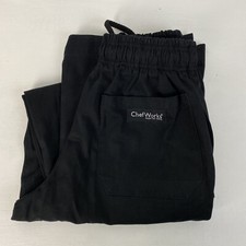Chef Works Uniform Black Baggy Relaxed Work Pants Size XS Excellent JAM0