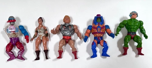 VTG Mattel 1980's He-Man Masters of Universe MOTU Action Figures Lot Of 5 - READ