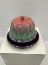 Ceramic Butter Dish With Lid Vintage 6” x 4 1/4”