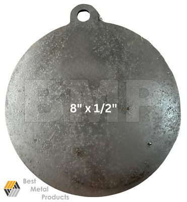 (2) AR500 Steel Gong Shooting Target 1/2'' - 8'' Round - 1-Hole 0200142-2