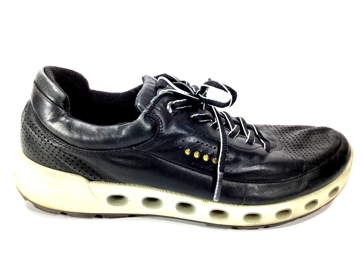 Ecco Mens Gore-Tex Surround Leather Black Sneaker Athletic Shoes