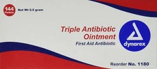 Dynarex Triple Antibiotic Ointment, 1/2 Gram Packets, Box of 144