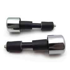 Chrome 1pair 7/8" Motorcycle Anti Vibration Handle Bar End Plug Grip Ends Caps
