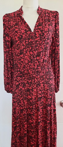 Womens Casual Red Floral ex Roman Ladies Work Plus Size Dress 8 10 12 14 16-22 - Picture 7 of 24