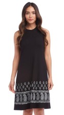 Karen Kane Womens High Neck A-Line Jersey Dress $98 Black Size Small ZP-6969