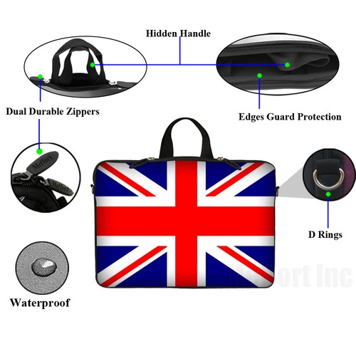 17" 17.3" Laptop Sleeve Bag Case w Shoulder Strap & Matching Skin Mouse Pad 2719 - Picture 2 of 5