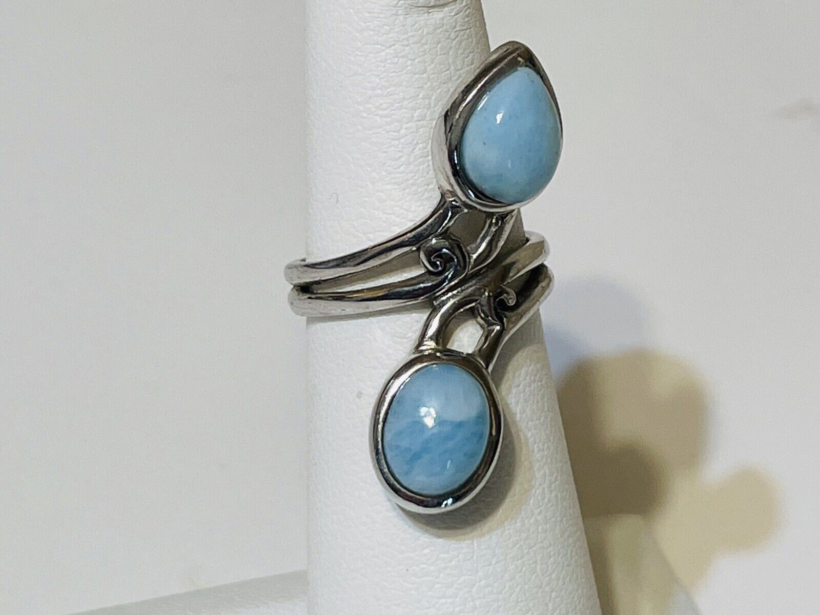 NWOT BBJ 925 Silver Larimar Swirl Ring Size 11