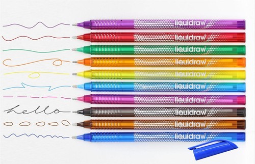 Ballpoint Pens Set Of 10 Assorted Colours Multicolour Ball Pens Medium Point 1.0 - Afbeelding 2 van 6