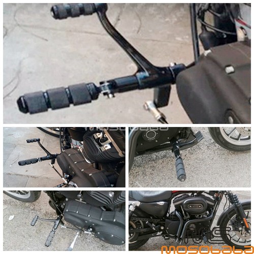Black Forward Controls Pegs Kit For Harley Sportster 883 1200 04-13 XL883N Iron - Picture 3 of 9