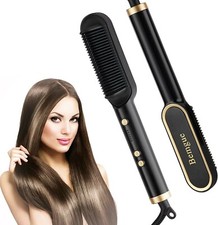 BEMGUE Hair Straightening Comb Black and Gold 