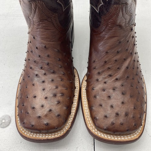 J.W. Ranch Forever Brown The Galleon" in Full Quill Ostrich Boots Men Size 9.5 - Picture 5 of 9
