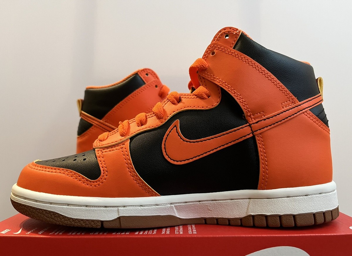 Nike Dunk High (GS) Black Safety Orange DB2179-004 Size 4.5Y