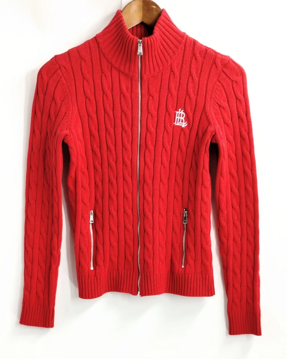 cable zip front knit