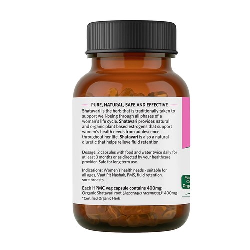 Organic India SHATAVARI 60 Capsules (Pack of 2) Boosts Women reproductive health - Picture 4 of 6