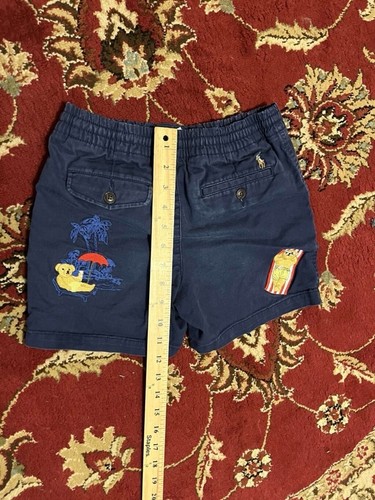 Polo Ralph Lauren Boys Navy Embroidered Polo Bear Graphic Chino Shorts Size 10 - Picture 7 of 7