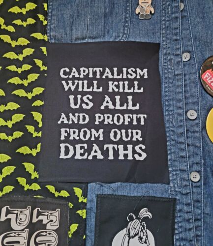 Gilet veste Capitalism Will Kill Us All petit patch folk punk forever punk - Photo 1 sur 1