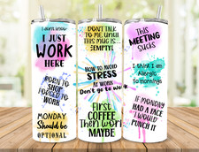 FUNNY OFFICE QUOTES 1 20 OZ TUMBLER STAINLESS STEAL W/ STRAW GREAT GIFT
