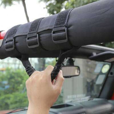 2-Pack Black Grab Handles For Jeep Wrangler - CJ, YJ, TJ, JK, JL - Velcro Mount 10 thumbnail image
