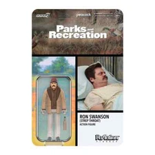Ron  Swanson (Strep Throat) Parks And Recreation Super7 Reaction Action Figure