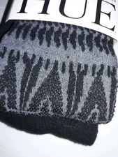 Hue Sweater Texture Stripe Tights BlackGray U20143 Size S/M or M/L