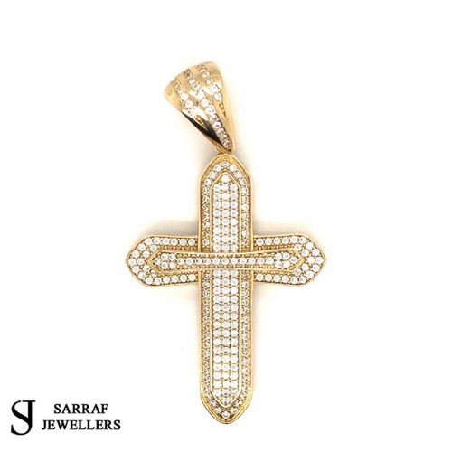 9ct GOLD CROSS PENDANT 375 Genuine 