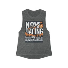 Women's Flowy Scoop Muscle Tank "Now Datting Time"