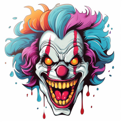 Crazy Clown Aufkleber – 288 Stück, 2 Blätter à 21x29,7 Cm | Lustige Clown-Motive Zum Dekorieren Von Heften, Möbeln & Mehr