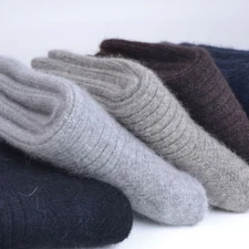 Men 100%Merino Crew Wool Heavy Dress Warm Thick Thermal Fuzzy Boots Socks 3Pack