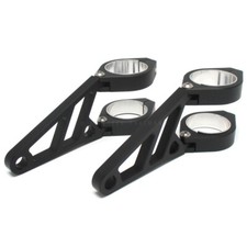 Lampenhalter Set Highsider für 49 50 52 54 mm Gabel Durchmesser Alu Schwarz Matt