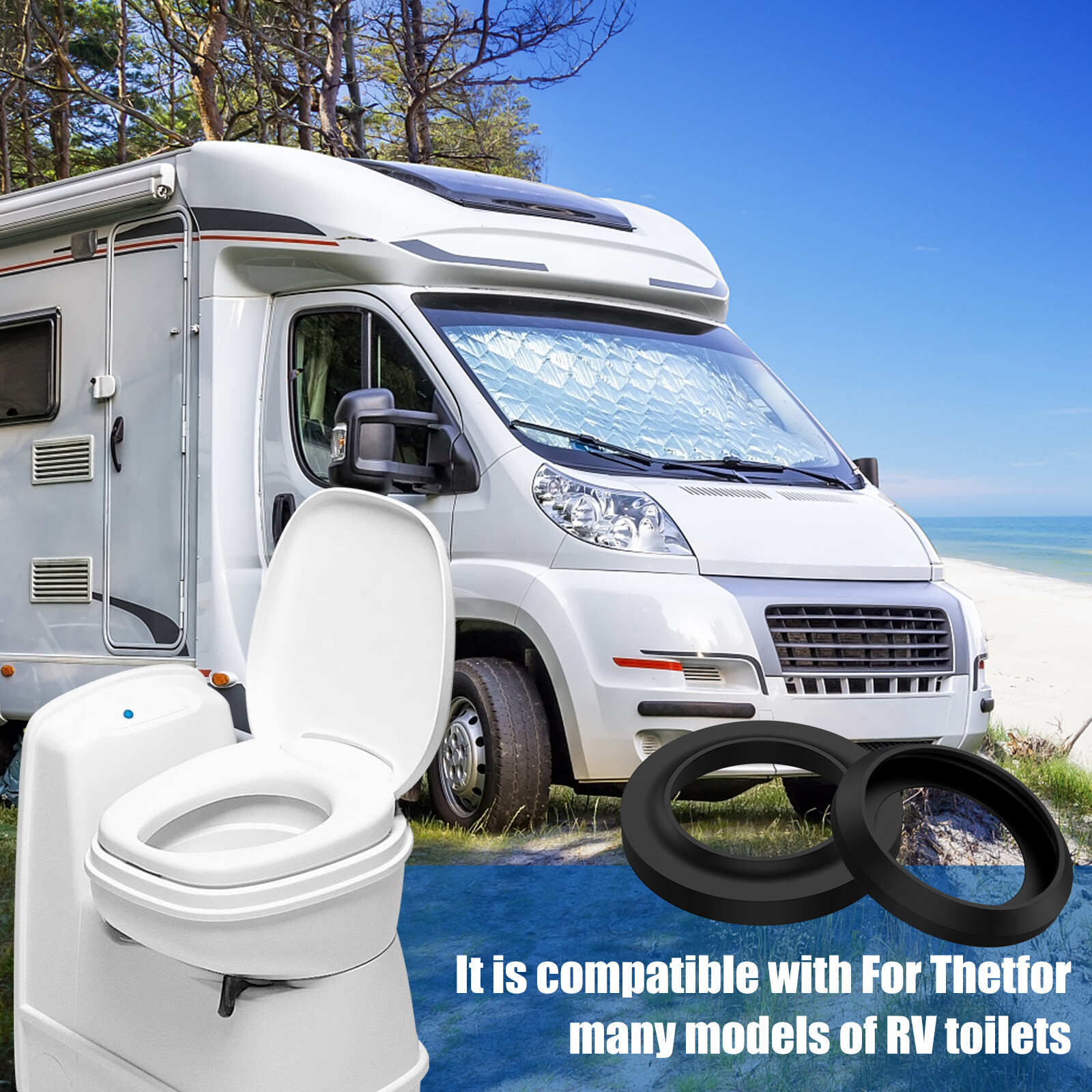 RV Toilet Seal Rubber Waste Ball Seal Double Sealing Toilets