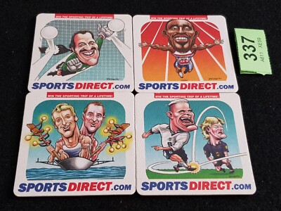 Biermatten Sport Direkt Olympischer Fußball Rudern Laufen Cartoon x4