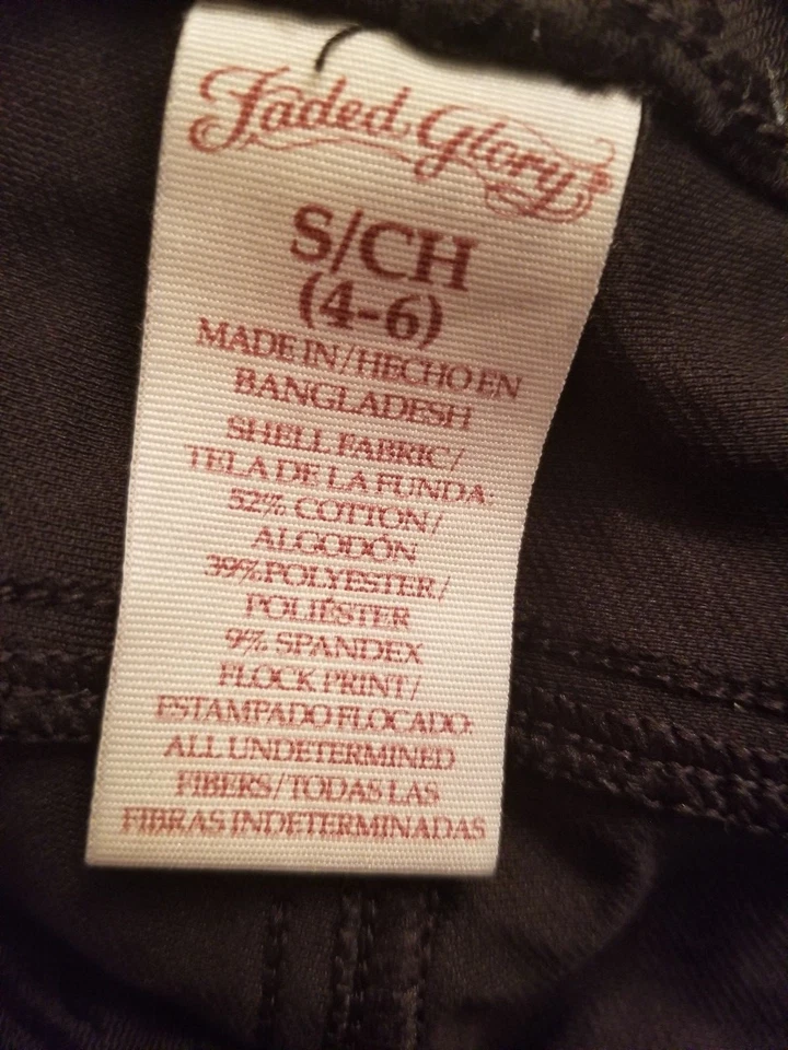 Faded Glory Womens Jegging Jeans Pants Size S Small 4/6 Black Floral Paisley - Image 2 of 4