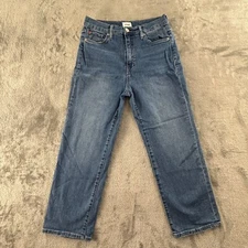 Hudson Noa Jeans MidRise Straight Crop Womens 28 Medium Wash Stretch 25" Inseam