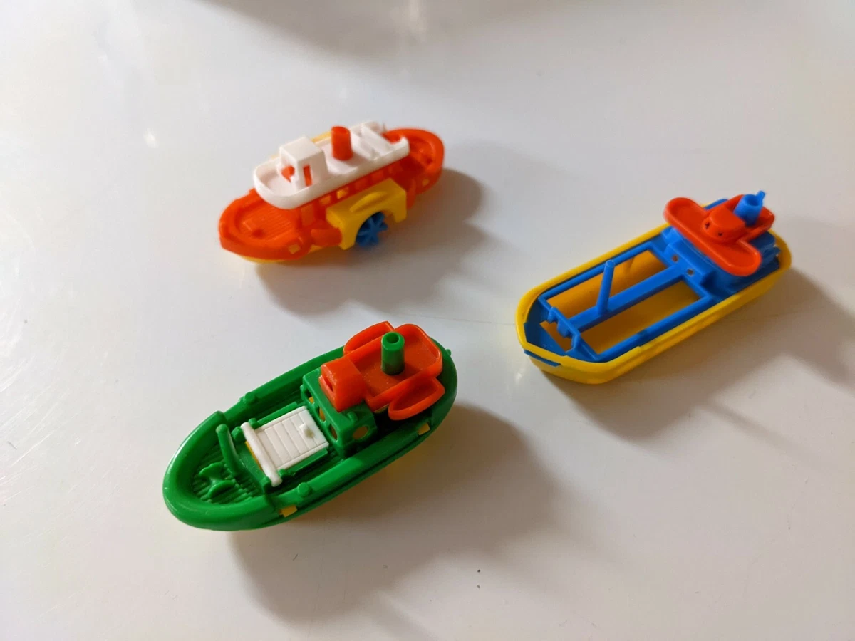 3 Bruder Mini Toy Boats, 2 for parts, W. Germany