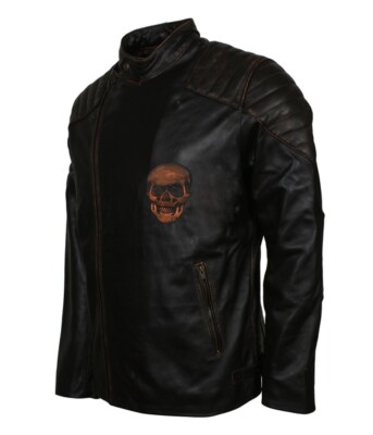ジャケット・アウター COLLARS leather tracker jacket skull M Men's Leather Skull Jacket | eBay