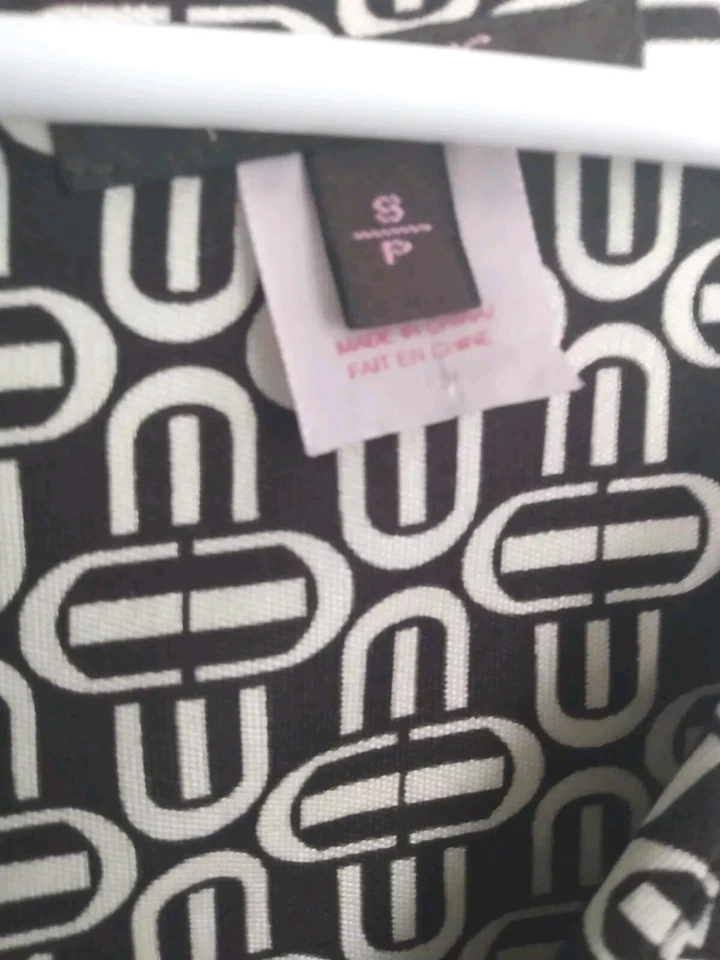 Vestido estilo retro de seda acampanado calce marrón tartán rosa manga 3/4 S Foto 4 de 4