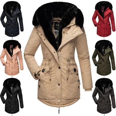 Navahoo Damen Jacke Parka Mantel Winterjacke Gefüttert Fell Kapuze Sweety Deluxe - Bild 1 von 4
