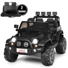 HoneyJoy 12V Kids Ride On Car 2 Seater Truck RC Electric Vehicle w/Storage Black