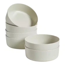 Trenblay Melamine Dinner Bowls in Natural Beige (Set of 6)
