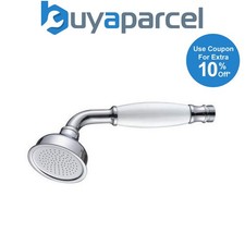 Large Traditional Victorian Shower Head Handset Bath Mixer Ceramic Handle Chrome