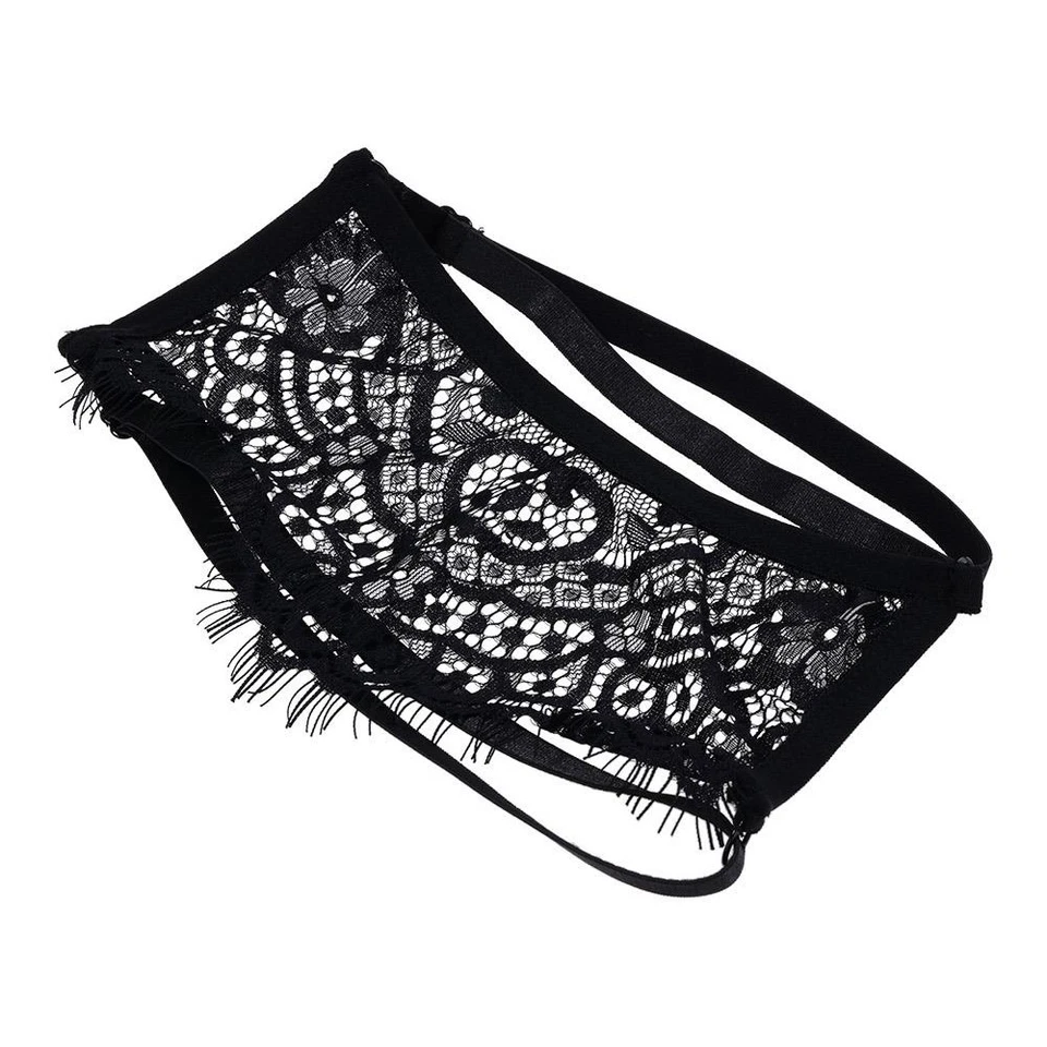 Veiled Vision Lace Blindfold Black - Eye Mask Disguise Party Mask - Image 3 of 4