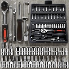 46 PCS ratchet set with socket 1/4" drive and extender, boxed, for automotive UK